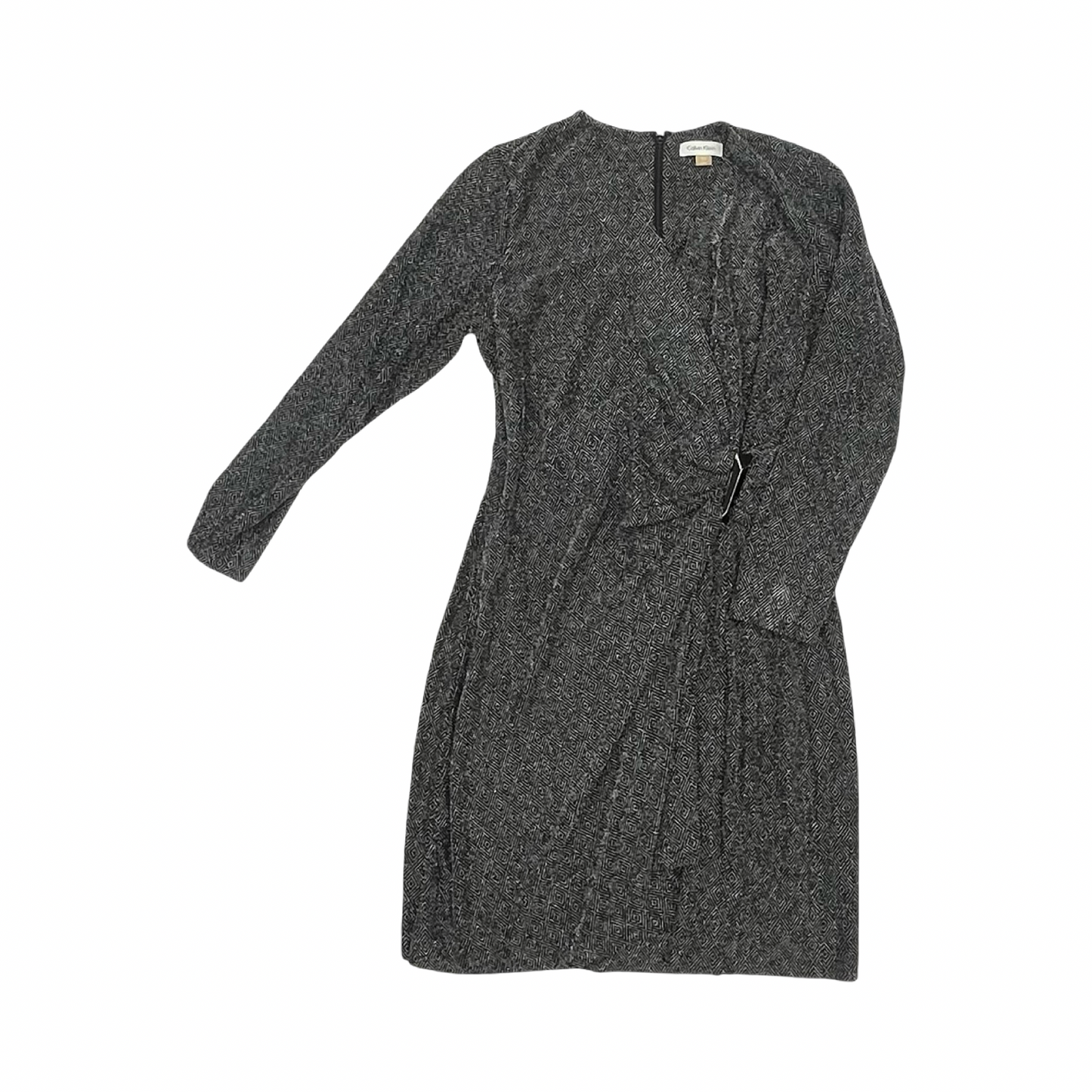 Dress Work By Calvin Klein In Black & Silver, Size:14