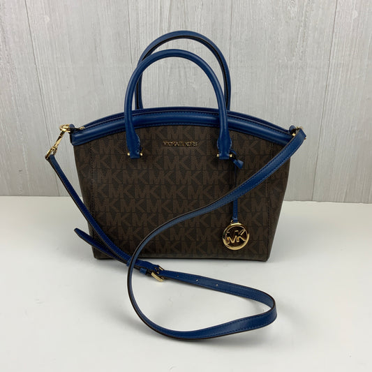 Handbag Designer By Michael Kors In Blue & Brown, Size:Small