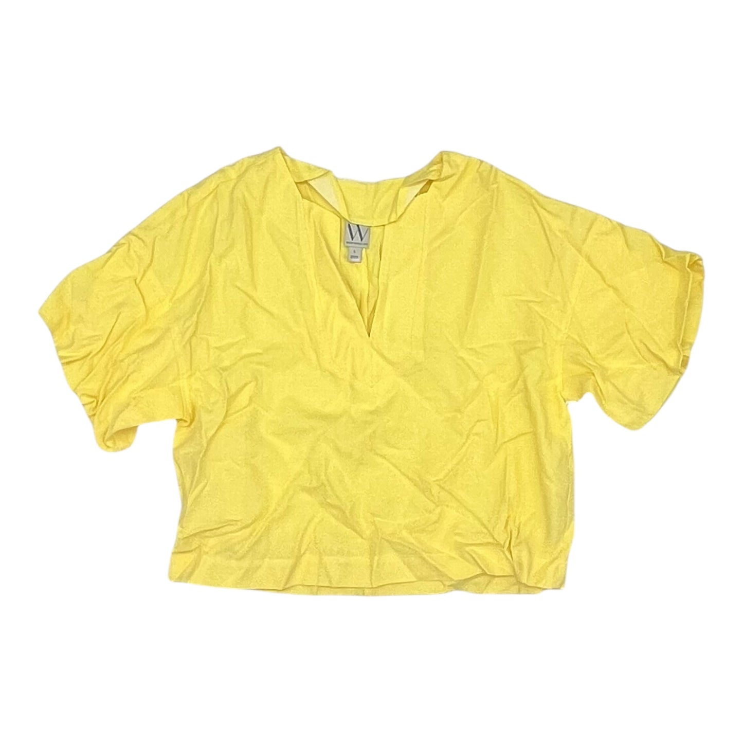 Blouse Ss By Worthington In Yellow, Size:L