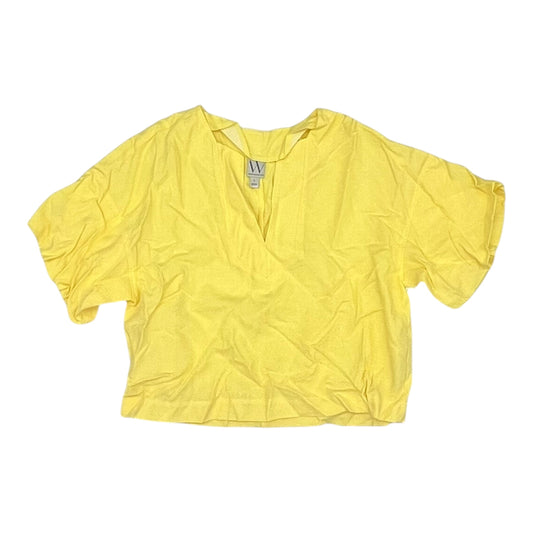 Blouse Ss By Worthington In Yellow, Size:L