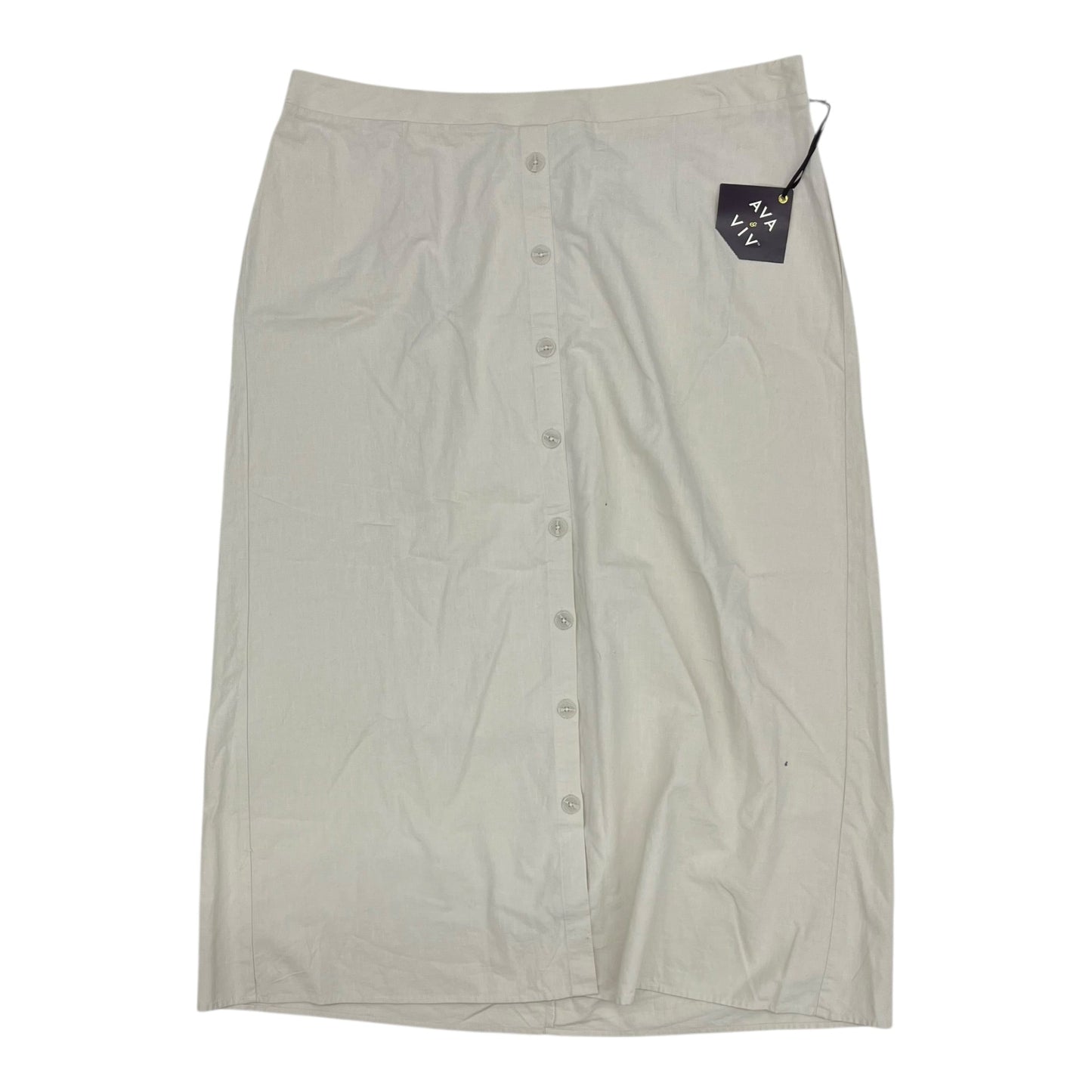 Skirt Midi By Ava & Viv In Cream, Size:2X