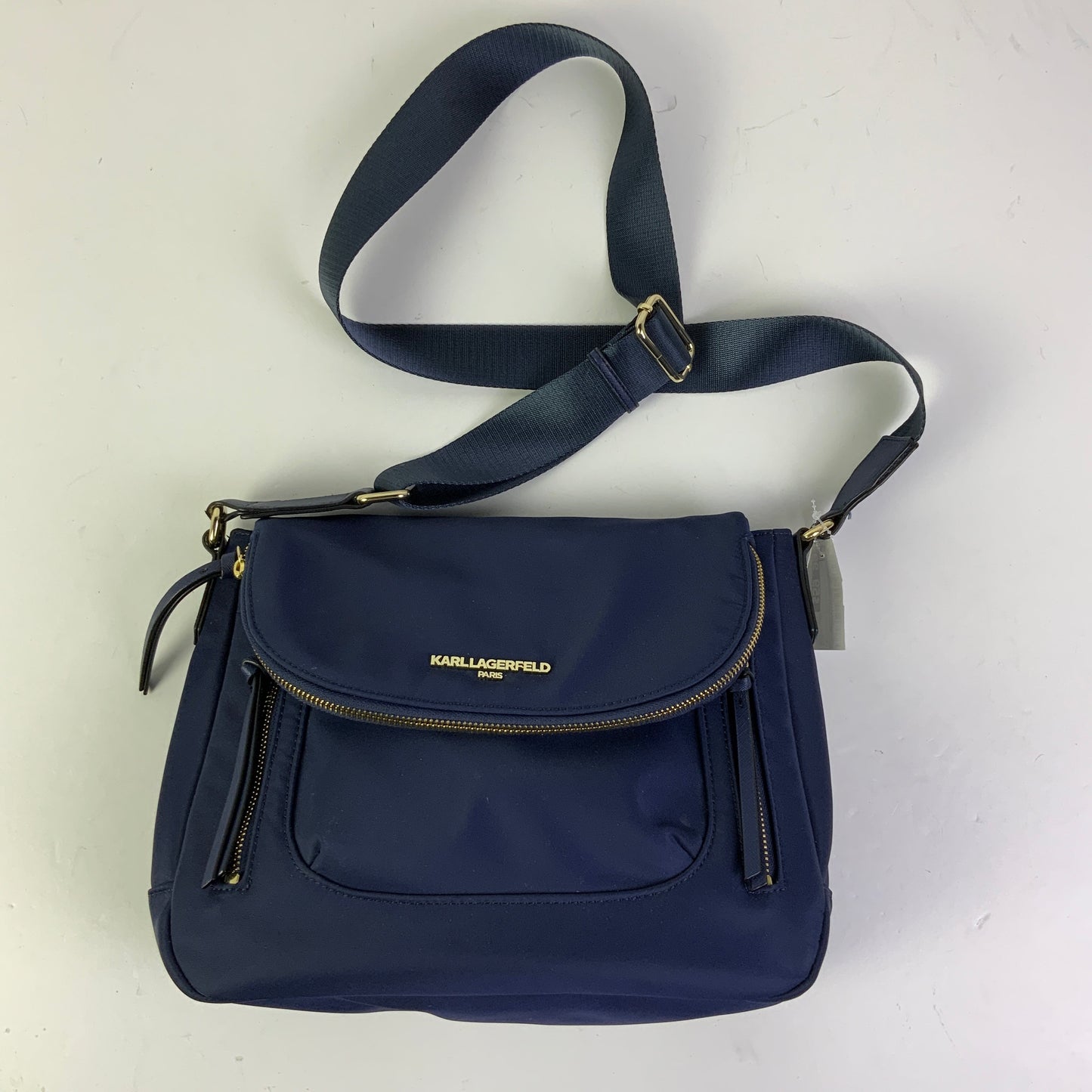 Crossbody Designer By Karl Lagerfeld In Blue, Size:Medium
