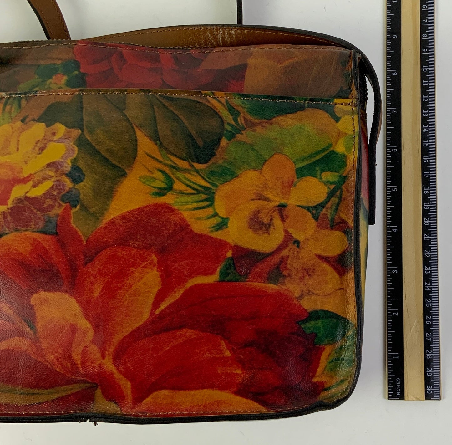 Crossbody Designer By Patricia Nash In Brown & Orange, Size:Medium