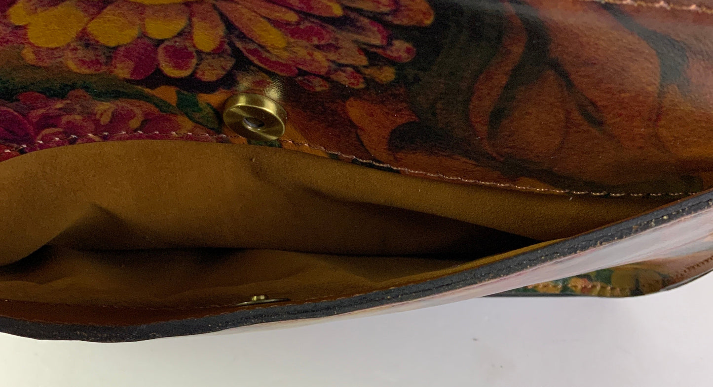Crossbody Designer By Patricia Nash In Brown & Orange, Size:Medium