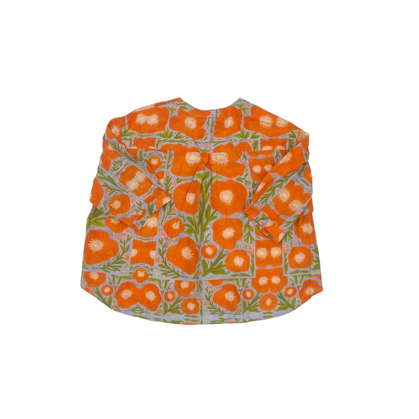 Blouse Ss By Cme In Orange & Purple, Size:2X