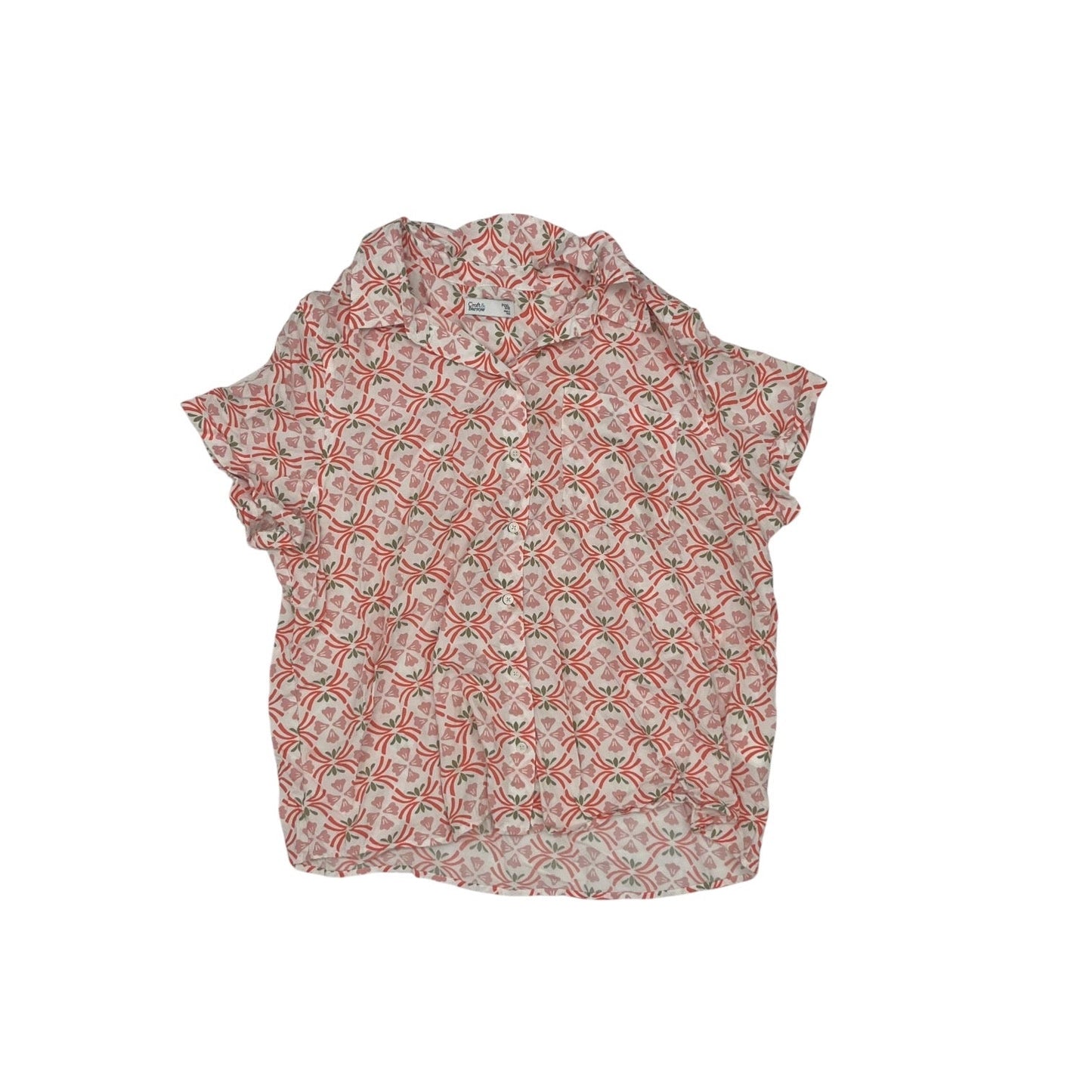 Blouse Ss By Croft And Barrow In Green & Pink, Size:Xxl