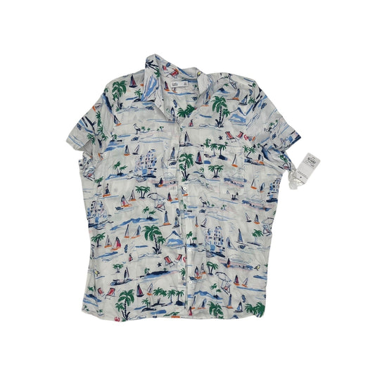 Blouse Ss By Croft And Barrow In Blue & White, Size:Xxl