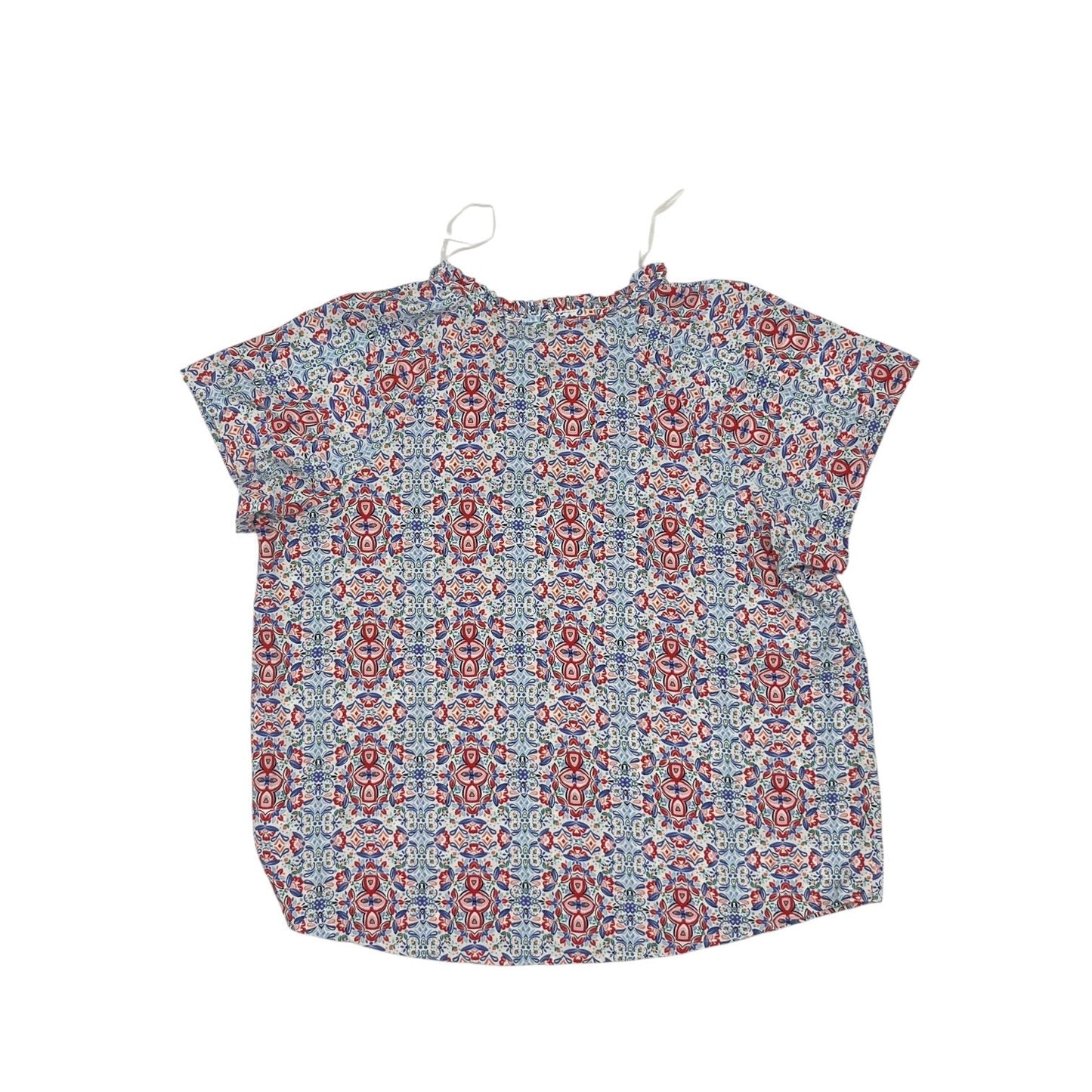 Blouse Ss By Croft And Barrow In Blue & Red & White, Size:L