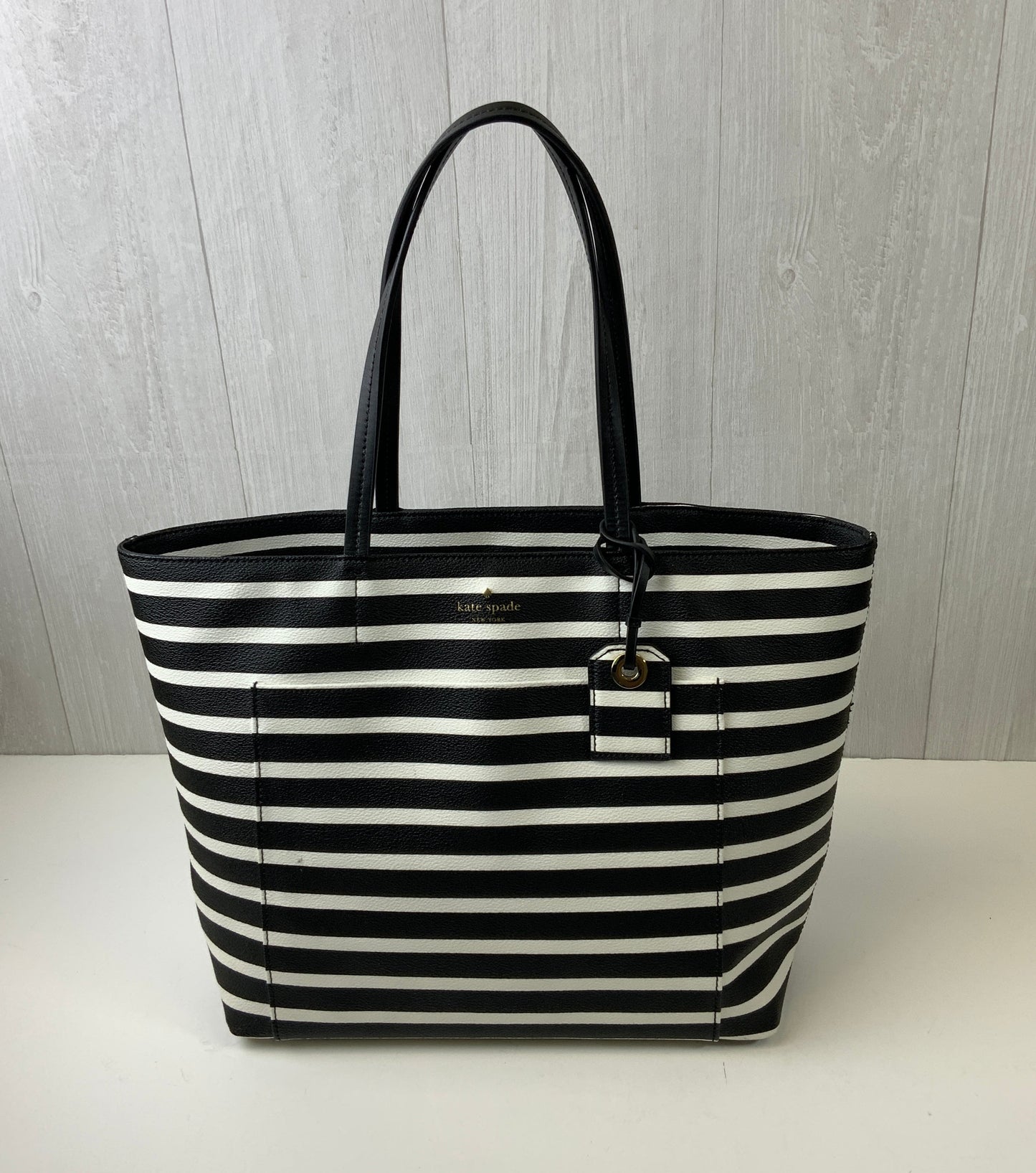 Handbag Designer By Kate Spade In Black & White, Size:Large