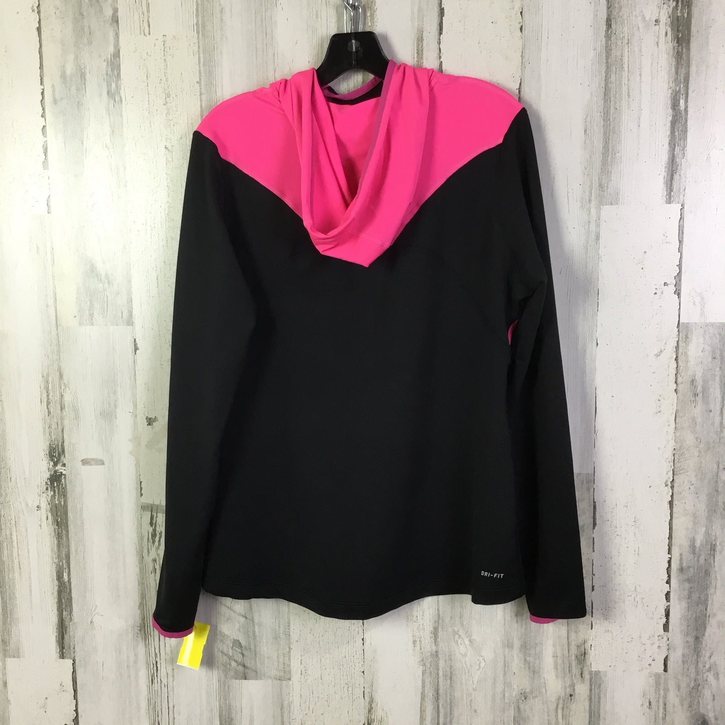 Athletic Top Ls Hoodie By Nike In Black & Pink, Size:Xl