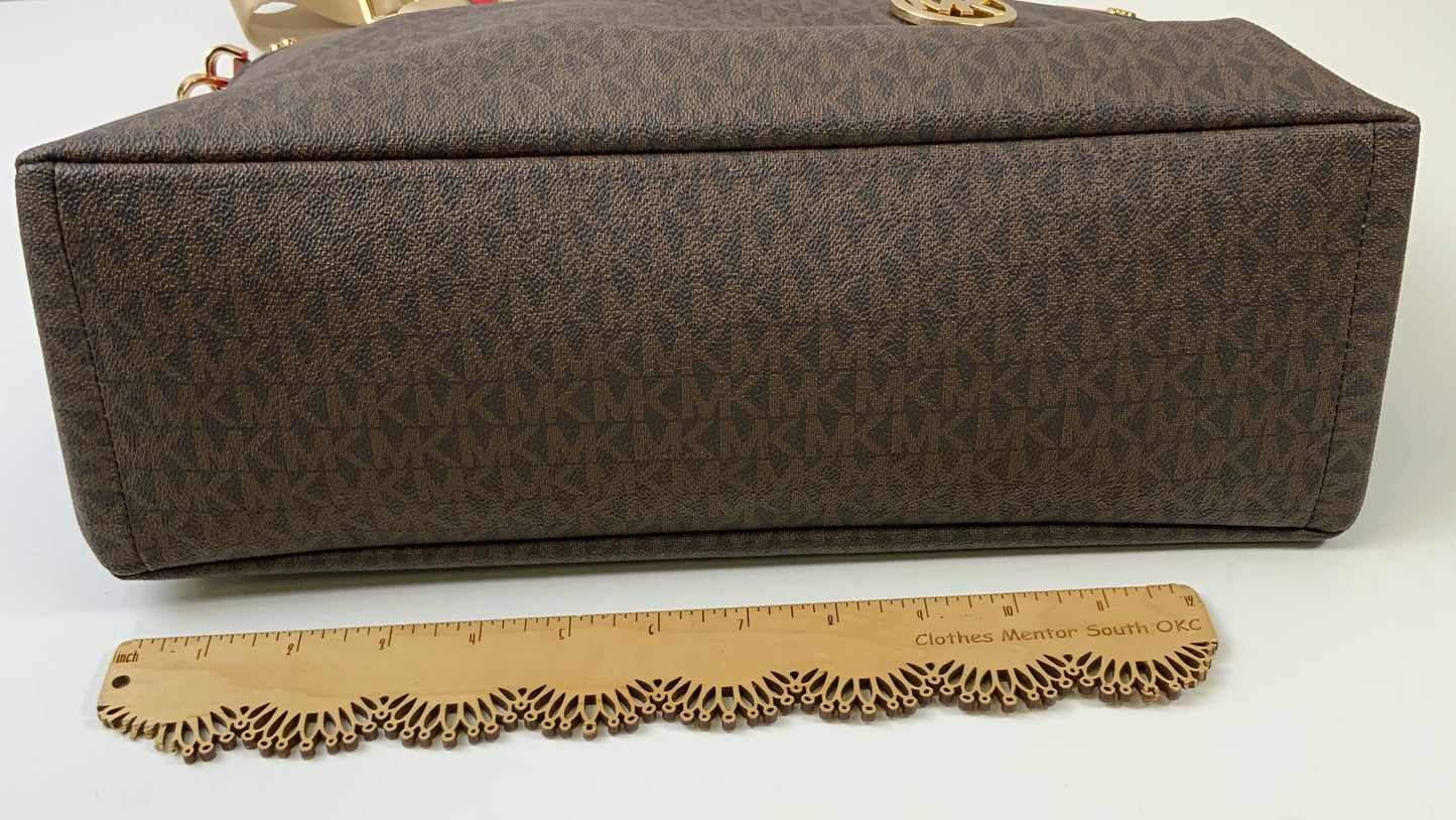 Handbag Designer By Michael Kors In Brown & Red, Size:Large