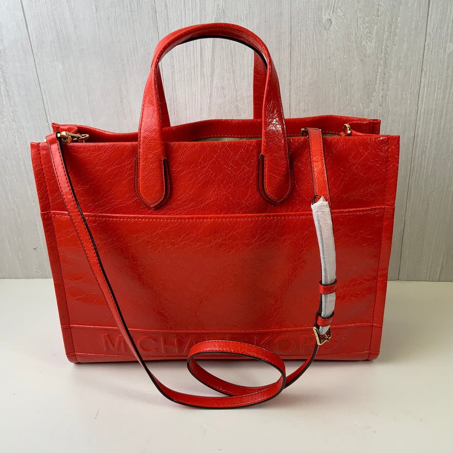 Handbag Designer By Michael Kors In Orange, Size:Large