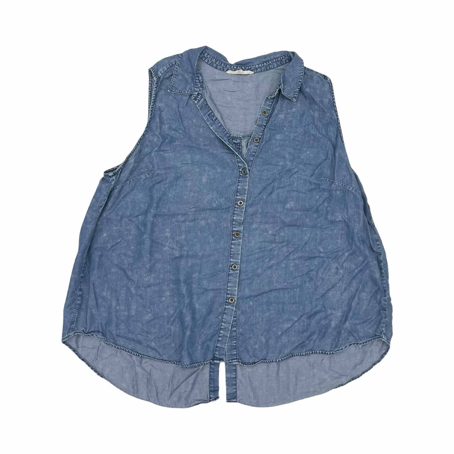 Blouse Sleeveless By Jane And Delancey In Blue Denim, Size:2X