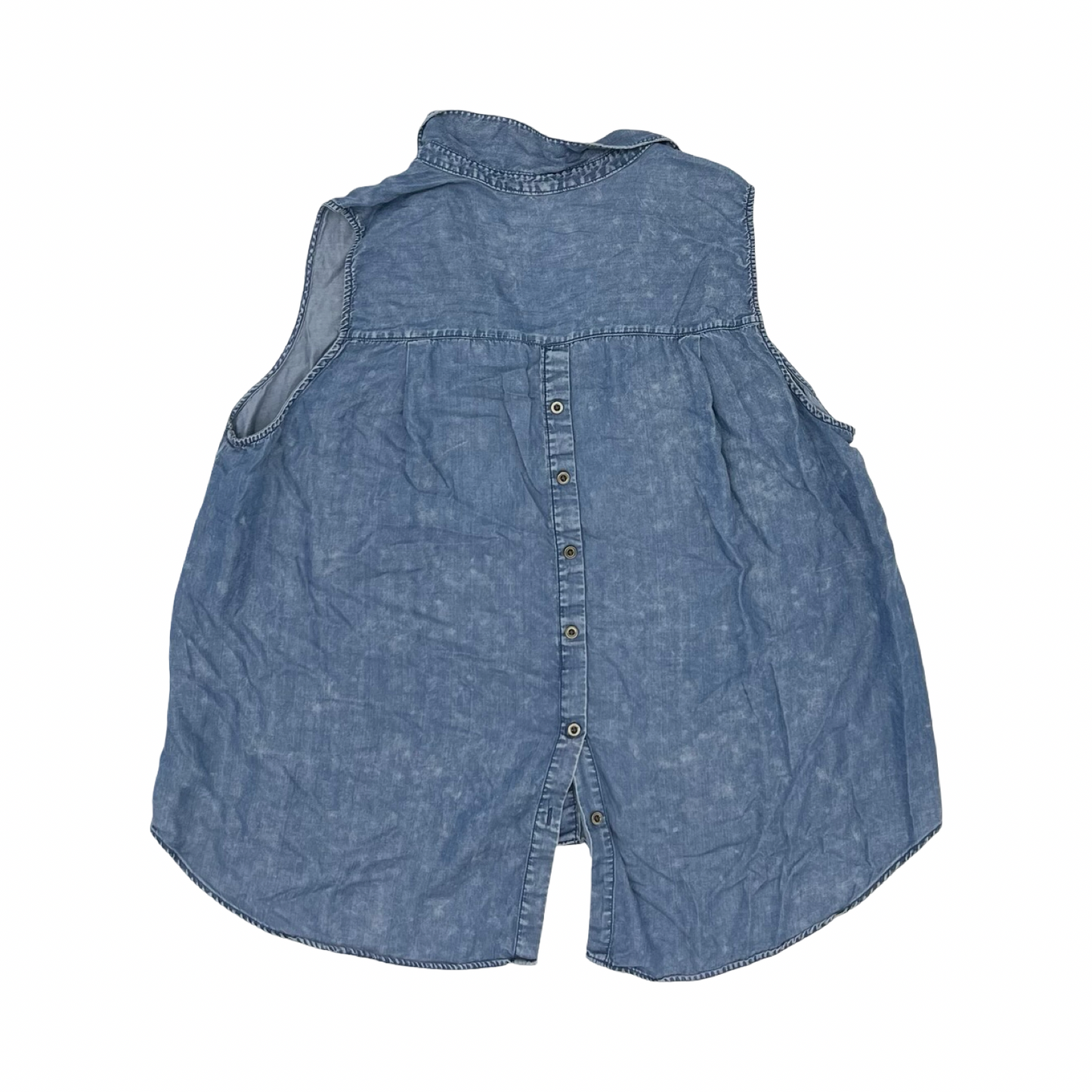 Blouse Sleeveless By Jane And Delancey In Blue Denim, Size:2X