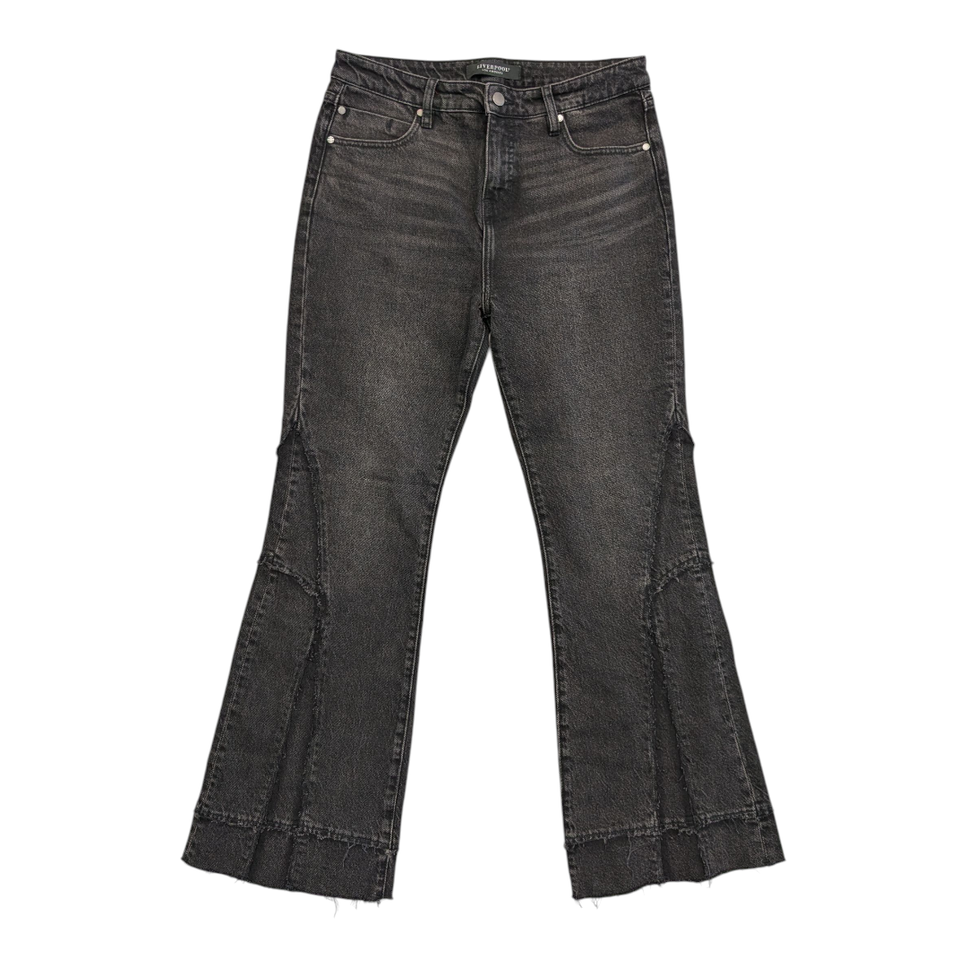 Jeans Flared By Liverpool In Black Denim, Size:6