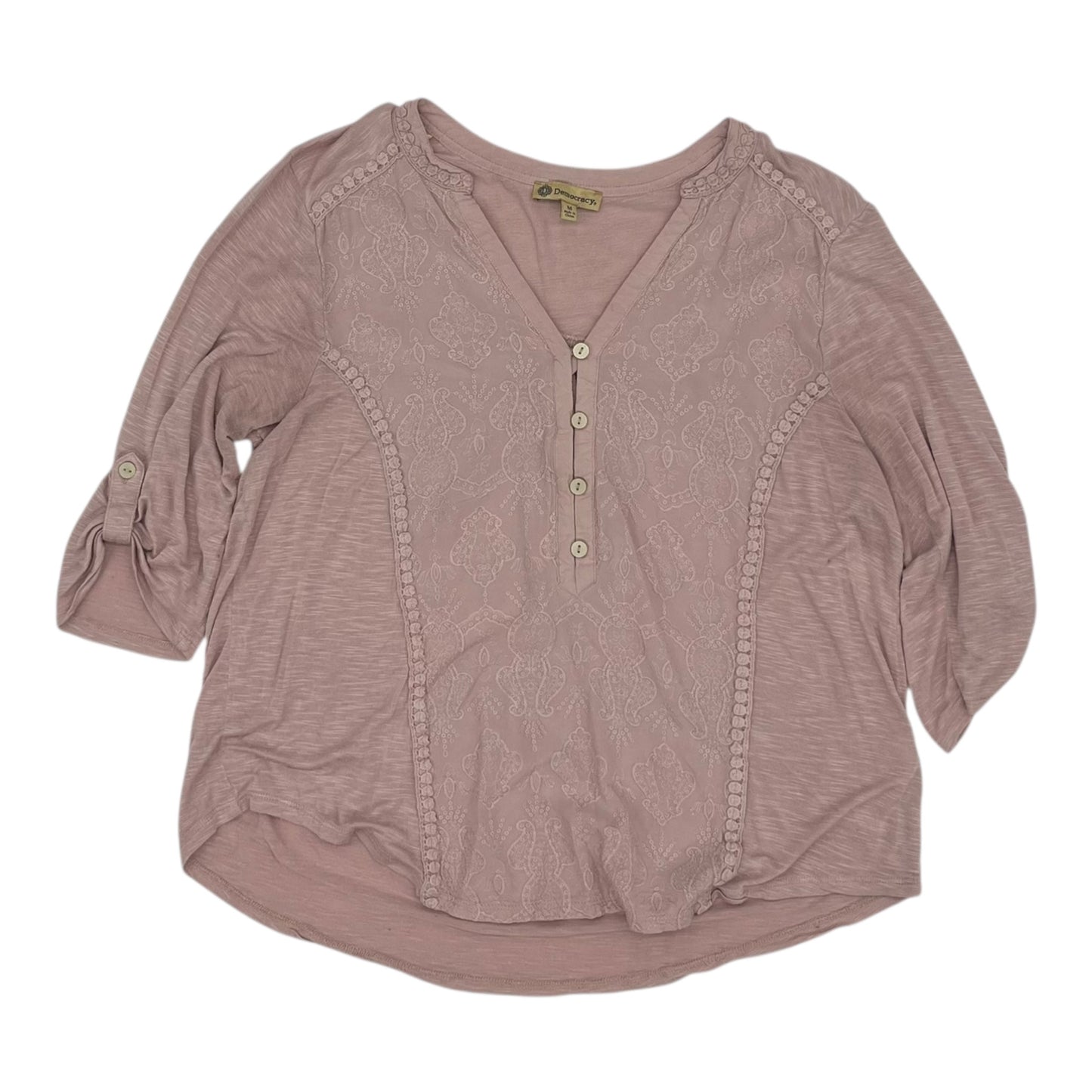 Top 3/4 Sleeve By Democracy In Pink, Size:M
