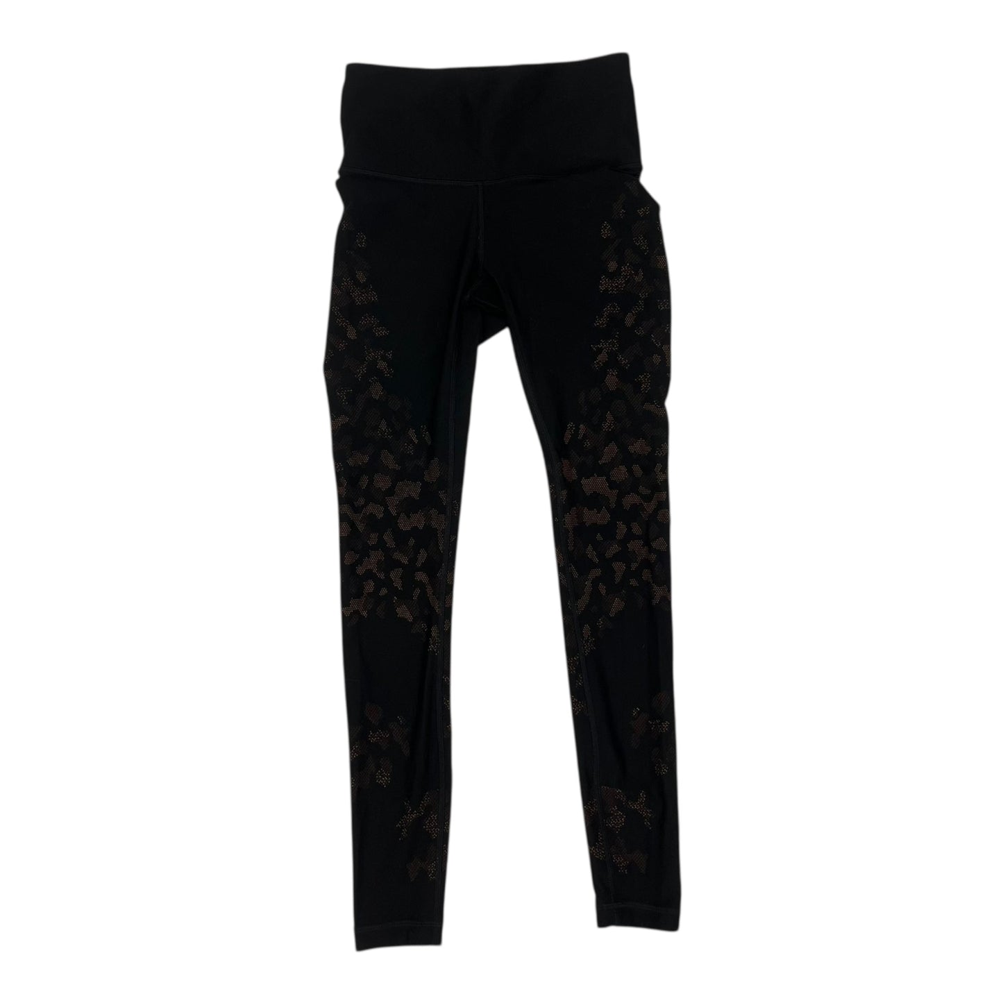 Athletic Leggings By Lululemon In Black & Orange, Size:6