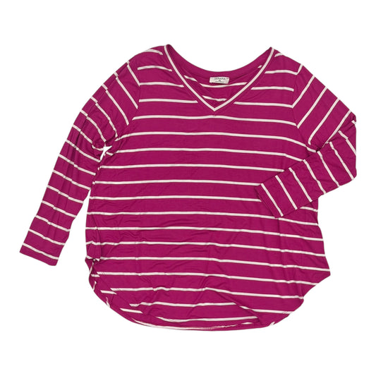 Top Ls By Zenana Outfitters In Pink & White, Size:3X