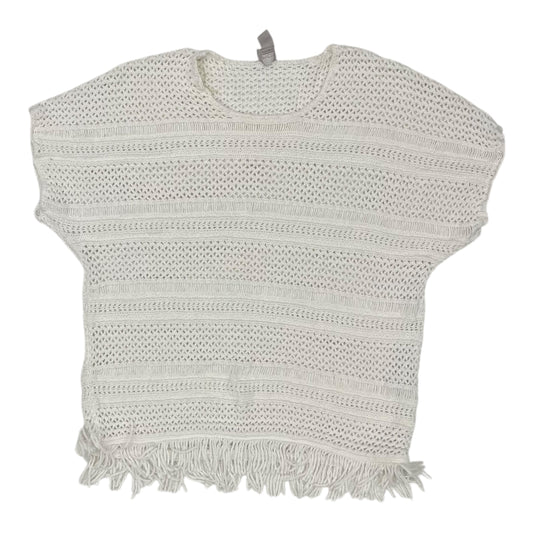 Vest Sweater By Chicos In Cream, Size:Xl