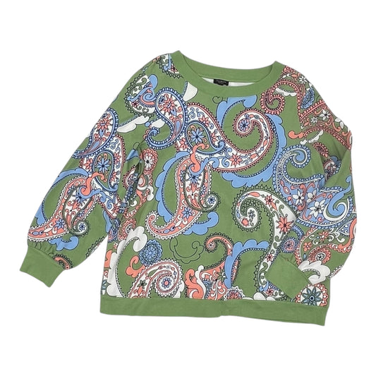 Sweatshirt Crewneck By Talbots In Blue & Green, Size:1X