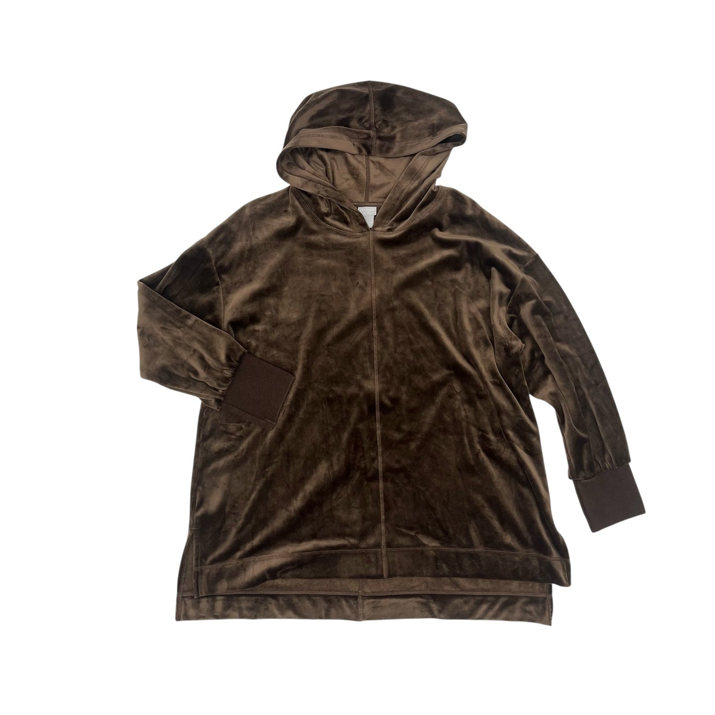 Sweatshirt Hoodie By Chicos In Brown, Size:Xl