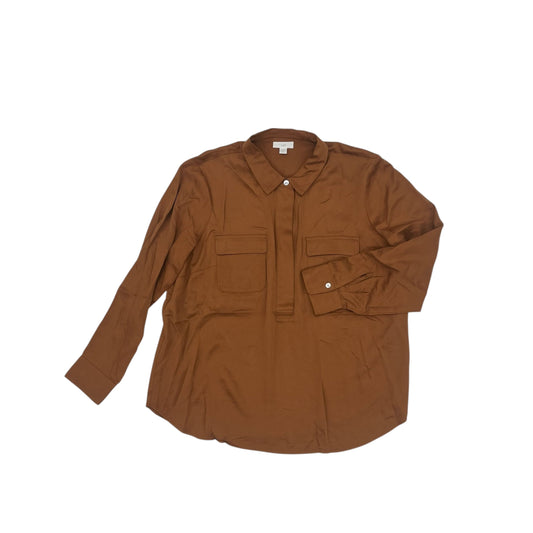 Blouse Ls By J. Jill In Brown, Size:Mp
