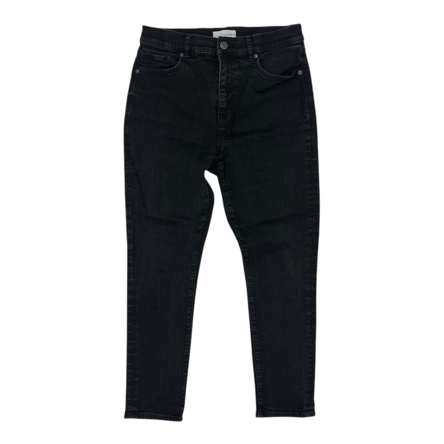 Jeans Skinny By Loft In Black Denim, Size:10