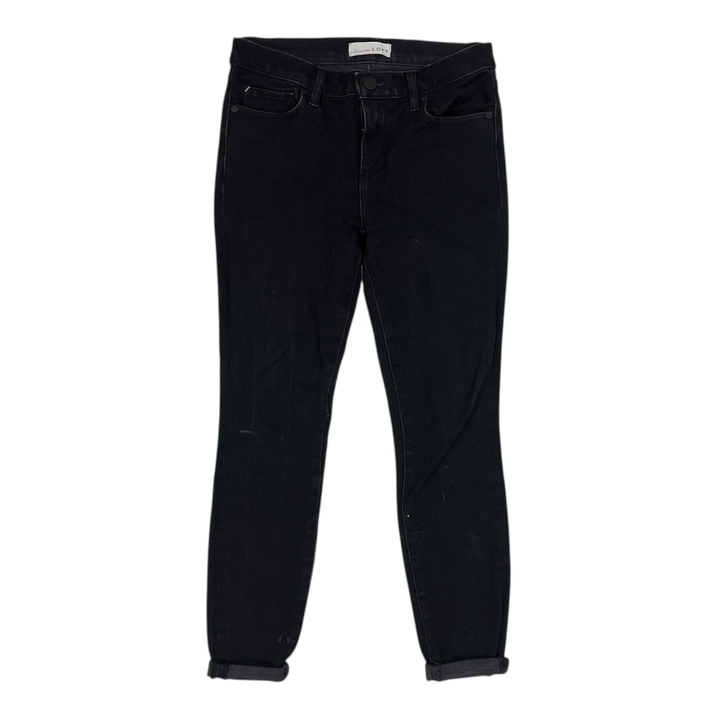 Jeans Skinny By Loft In Black Denim, Size:4