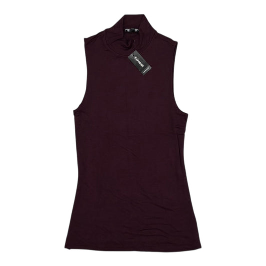 Top Sleeveless Basic By Express In Maroon, Size:Xs
