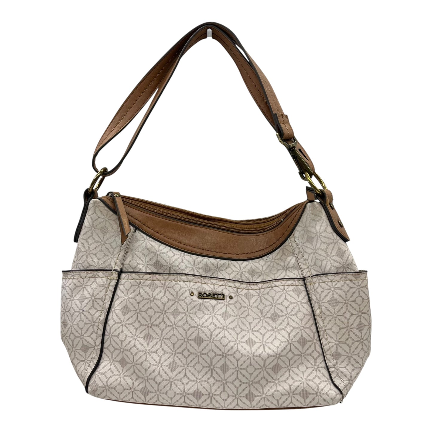 Handbag By Rosetti In Brown & Cream, Size:Medium