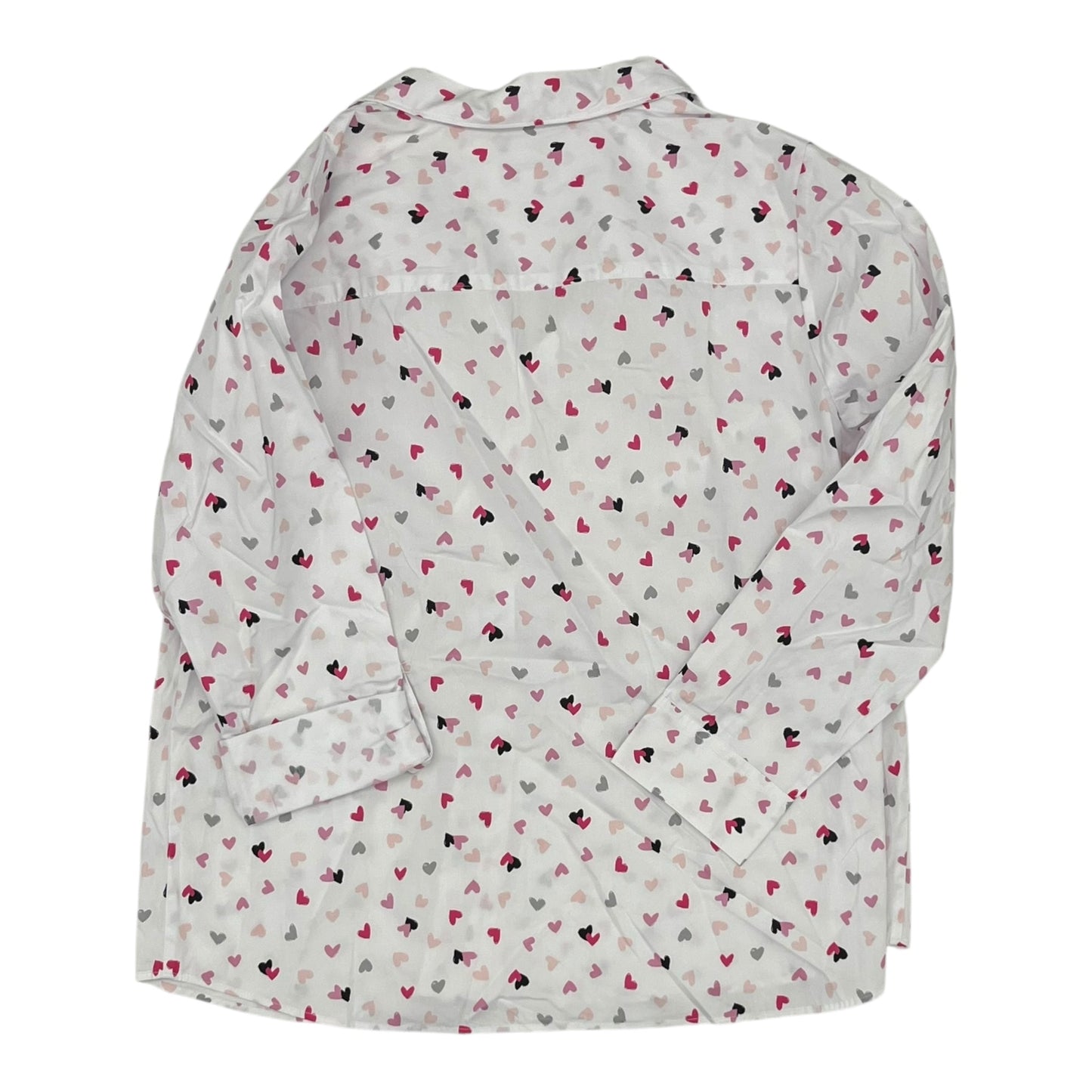 Blouse Ls By Cj Banks In White, Size:1X