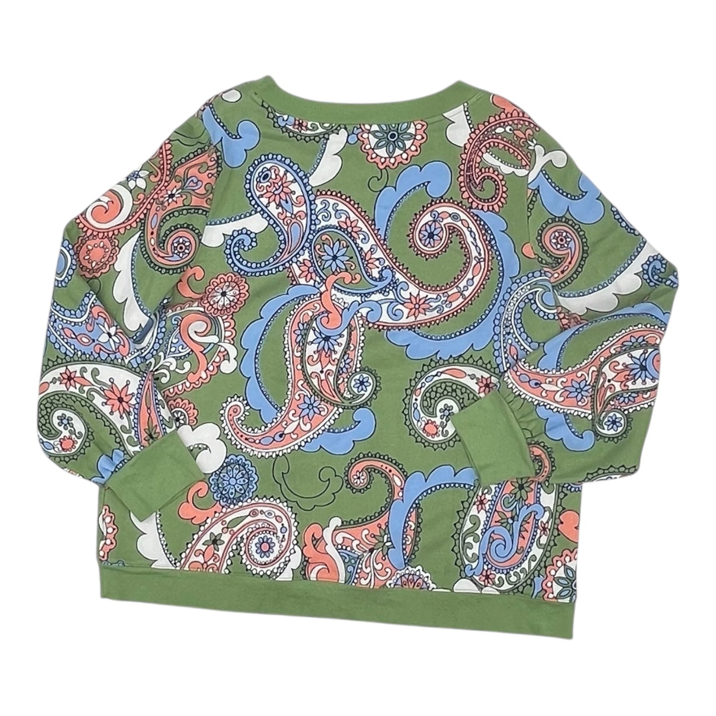 Sweatshirt Crewneck By Talbots In Blue & Green, Size:1X