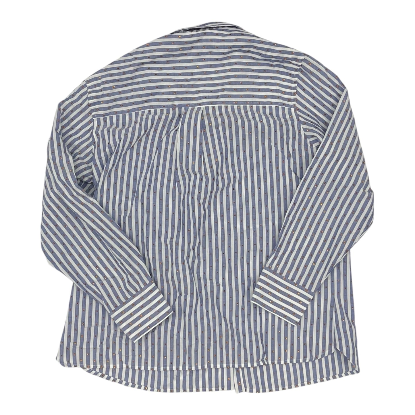 Blouse Ls By Boden In Blue & White, Size:Xl