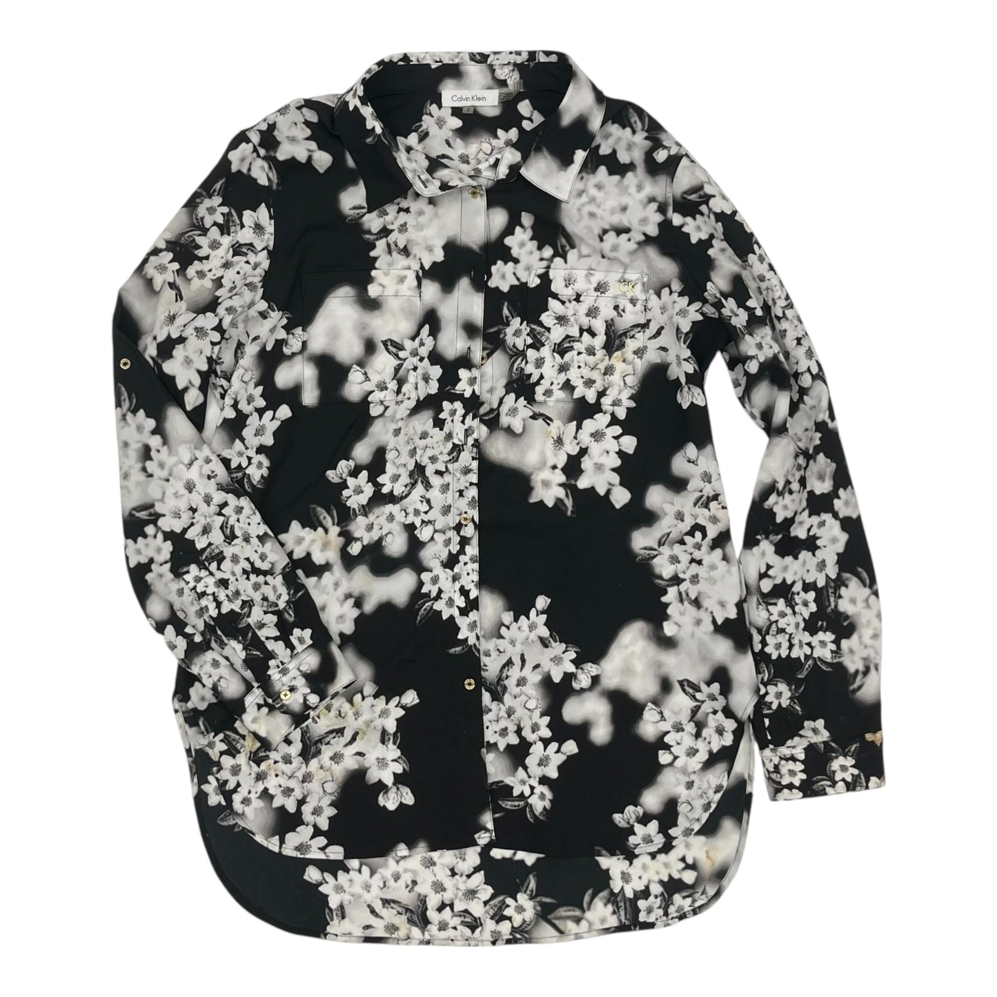 Blouse Ls By Calvin Klein In Black, Size:L