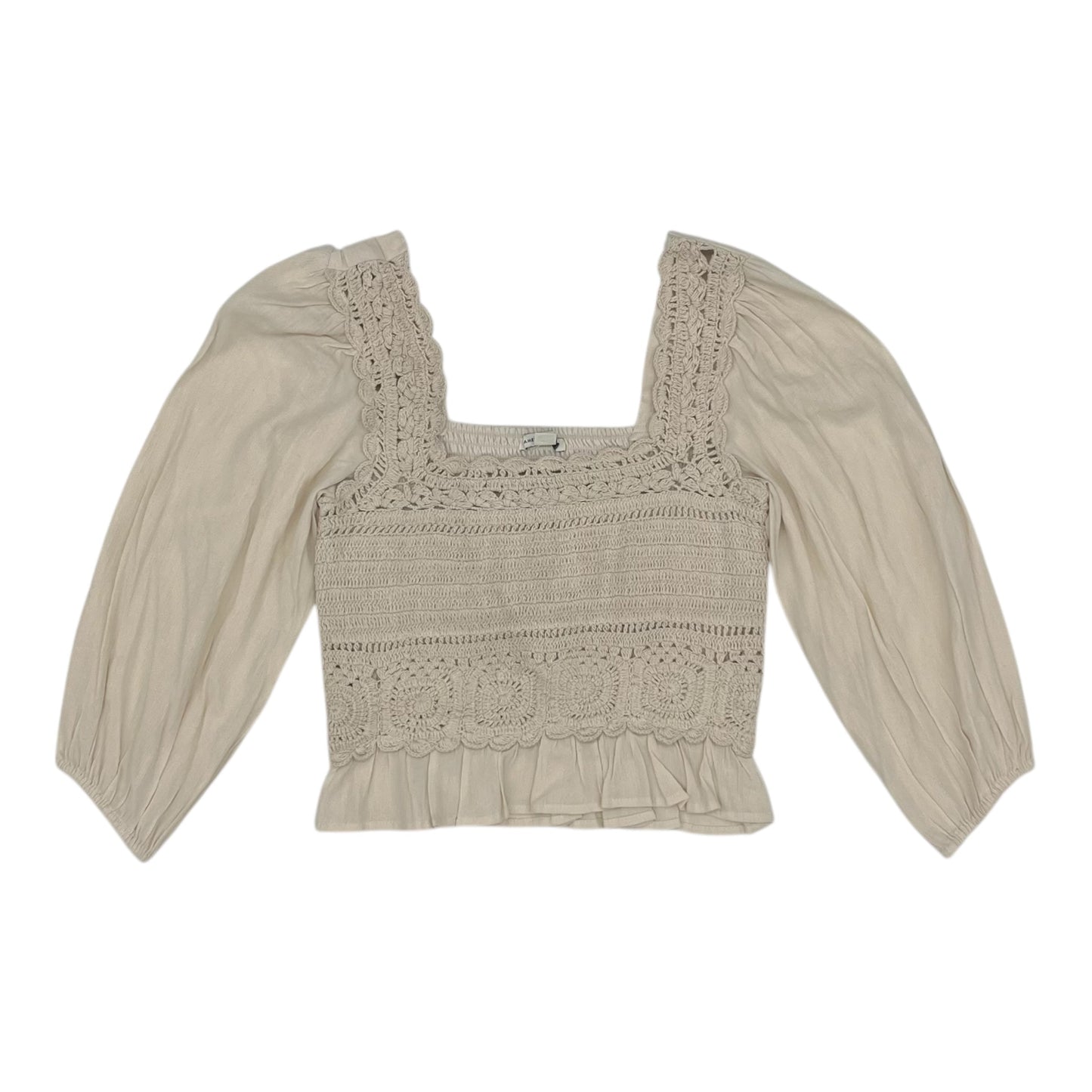 Blouse Ls By American Eagle In Cream, Size:S