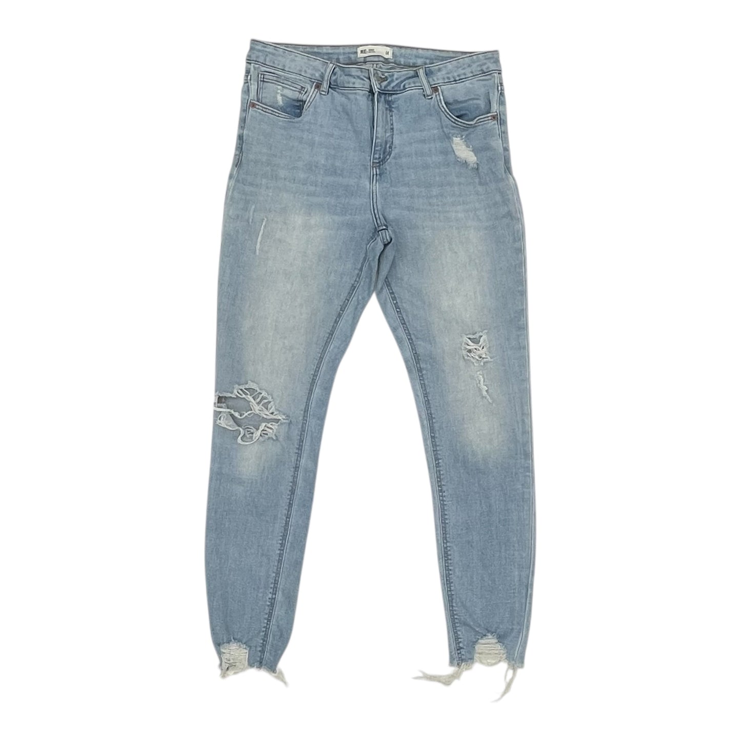 Jeans Skinny By Cmb In Blue Denim, Size:14