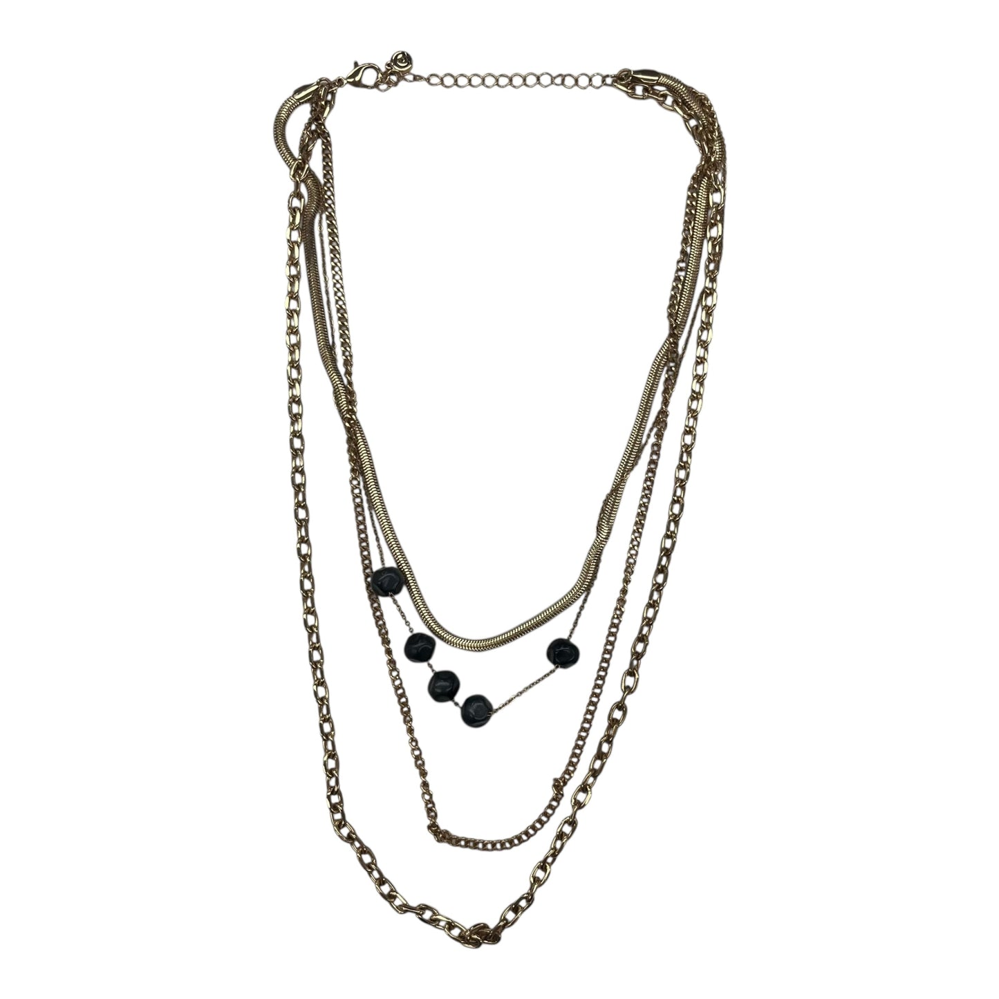 Necklace Layered By Cato In Black & Gold