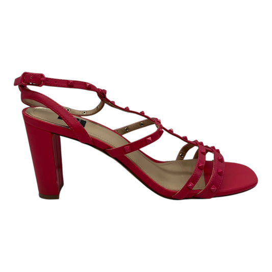 Sandals Heels Block By White House Black Market In Pink, Size:7.5