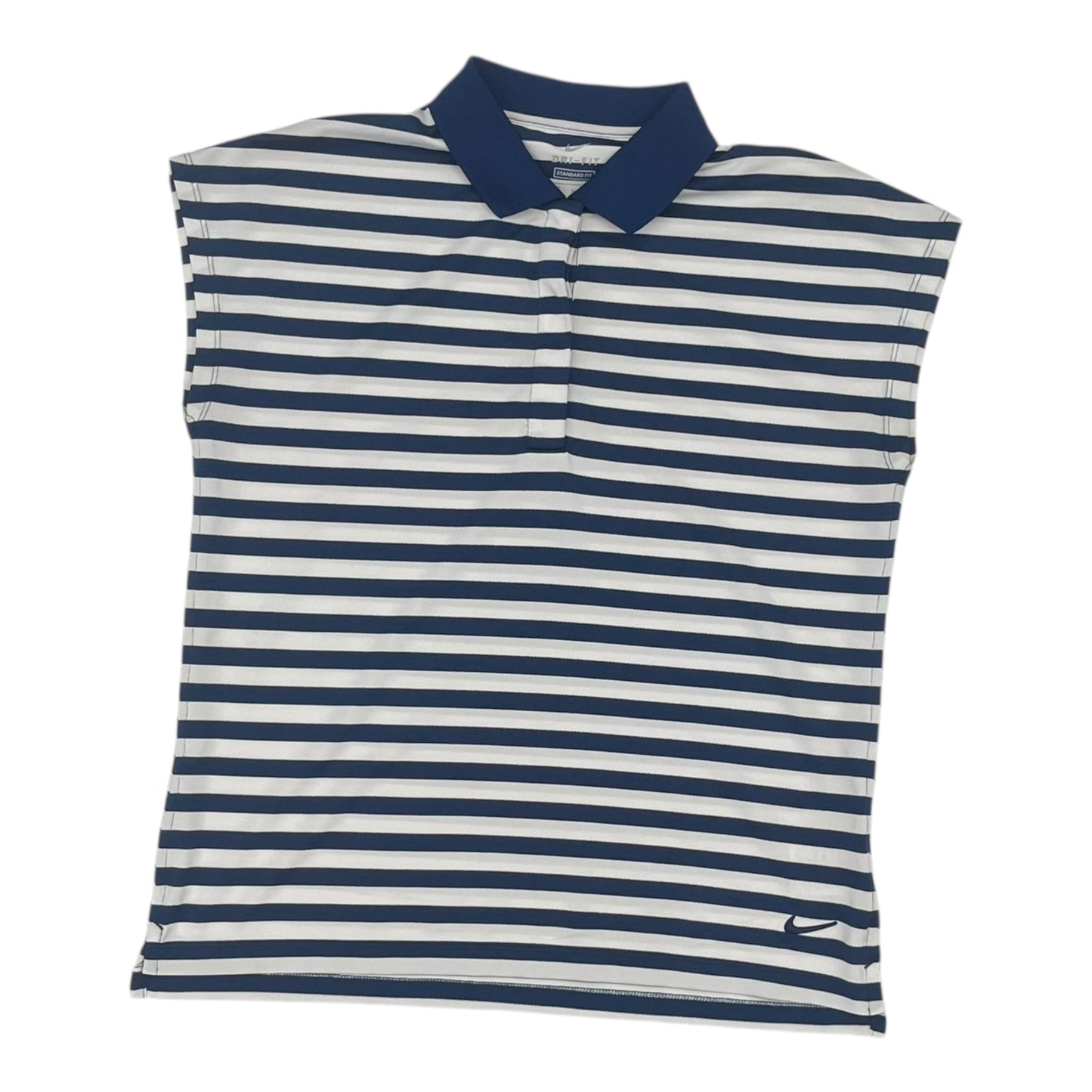 Athletic Top Ss By Nike In Blue & White, Size:M