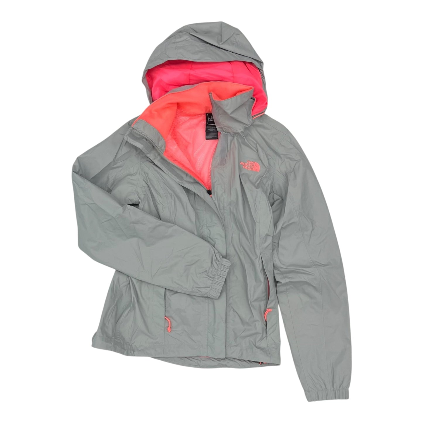Jacket Windbreaker By The North Face In Grey & Pink, Size:Xs