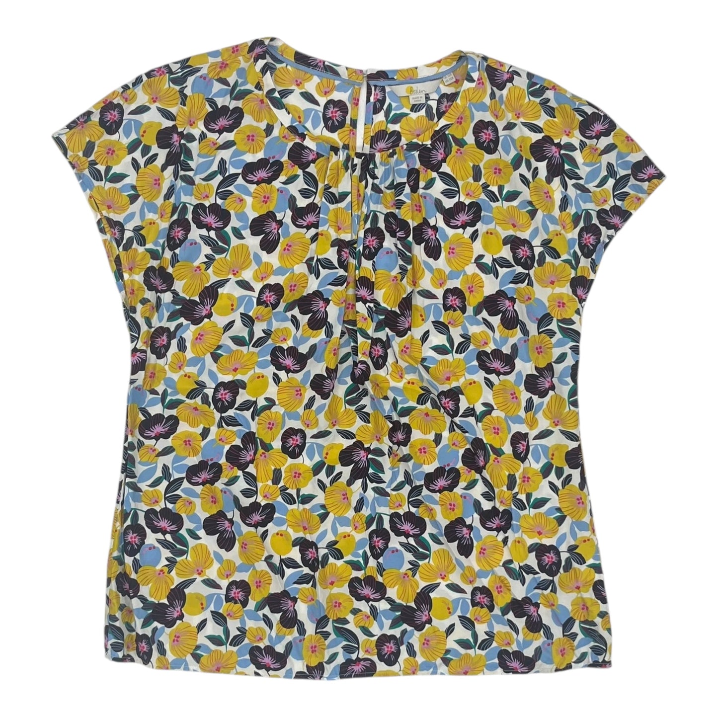 Top Ss By Boden In Blue & Yellow, Size:12