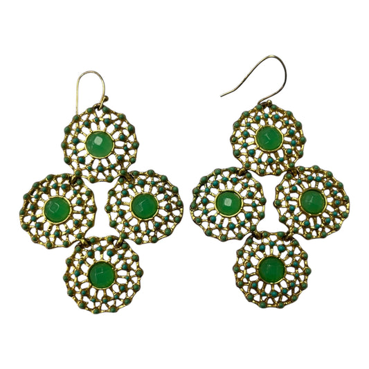 Earrings Dangle/Drop By Clothes Mentor In Gold & Green