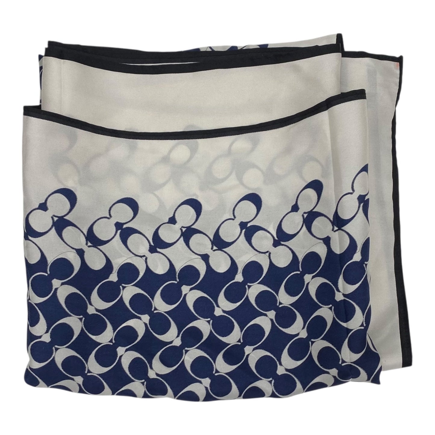 Scarf Designer By Coach In Blue & Cream