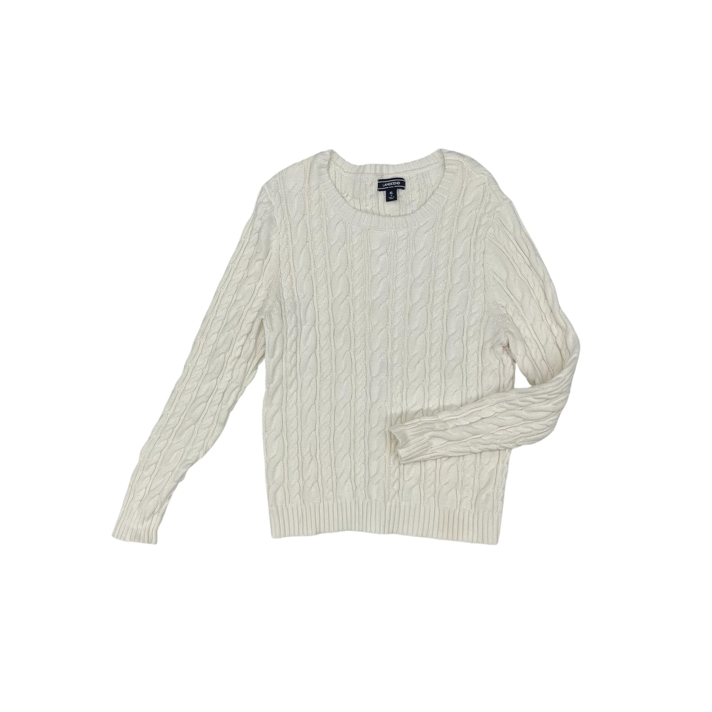 Sweater By Lands End In Cream, Size:Xl