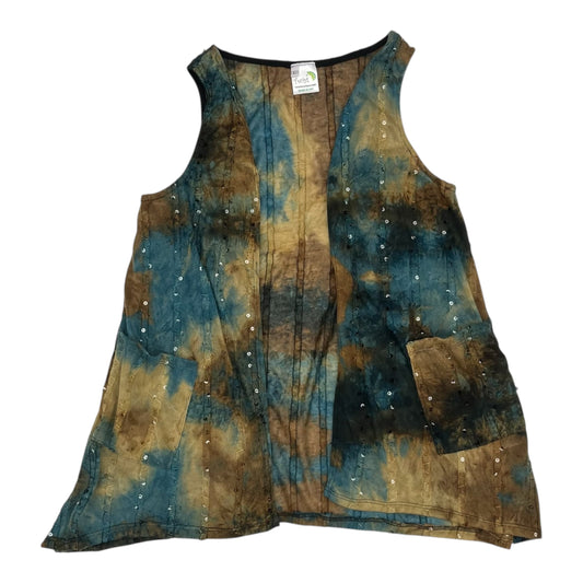 Vest Other By Clothes Mentor In Blue & Brown, Size:L