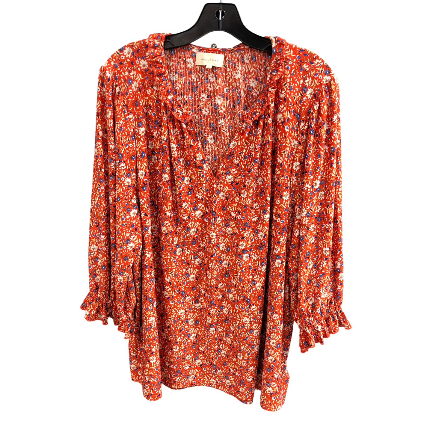 Top 3/4 Sleeve By Melloday In Orange, Size: 2x