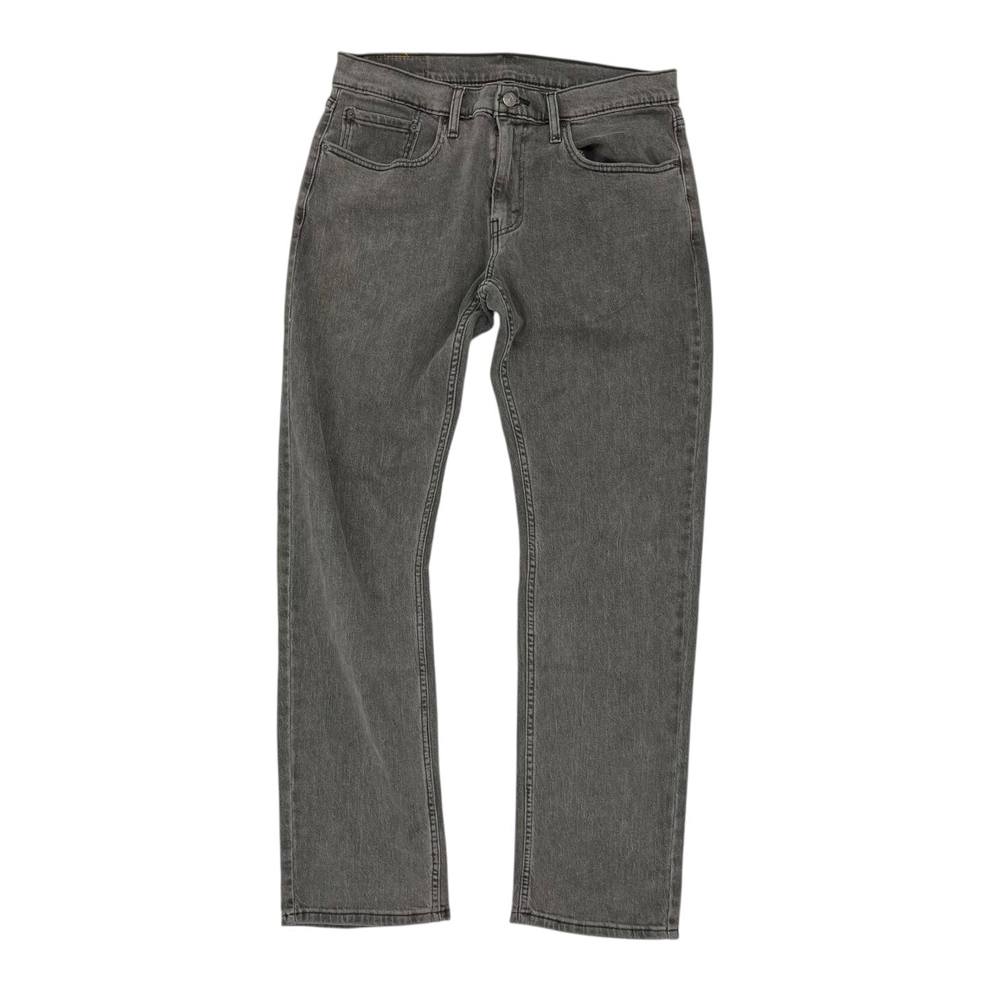 Jeans Straight By Levis In Black Denim, Size:14