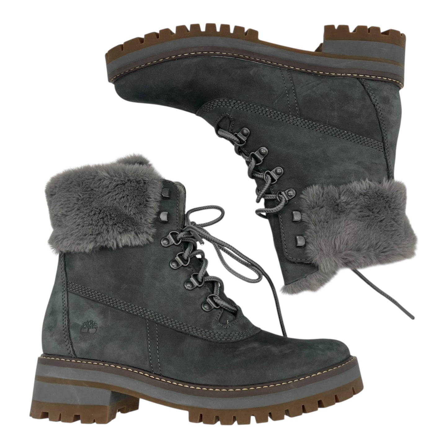 Boots Ankle Flats By Timberland In Grey, Size:8.5