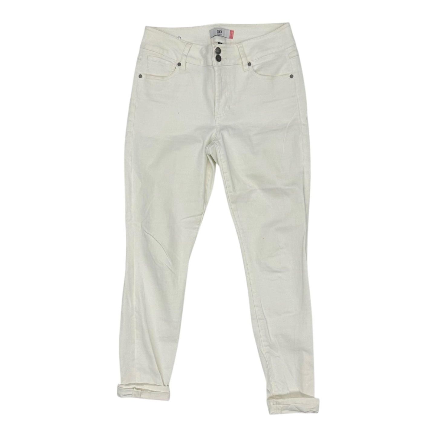 Jeans Skinny By Cabi In Cream Denim, Size:8