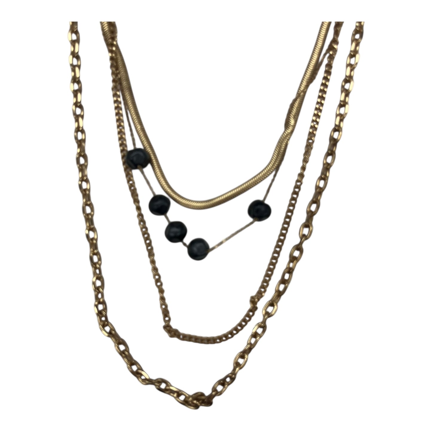 Necklace Layered By Cato In Black & Gold